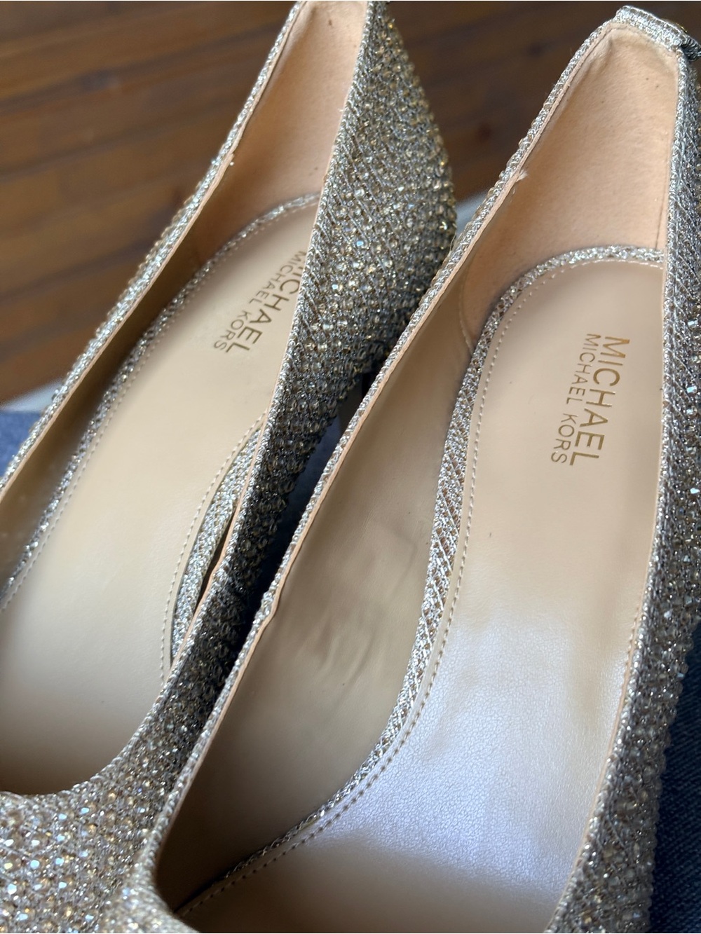 Michael Kors Dorothy Flex Pump Pole Gold Size 8 - Picture 6 of 14